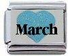 Italian Charms - Fits Nomination - Enamel - Birthstone - GLITTER HEART MARCH