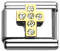 Italian Charms 9mm - Fits Nomination - ENAMEL - CROSS WITH ZIRCONIA