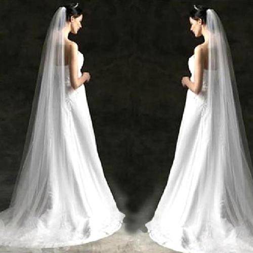 Ladies Fairy Ultra Long 1T Tulle Cathedral Bridal Veil Mantilla 3x1.4M - With Comb - O.C11