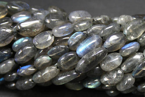 Melbon Store - 47 pieces - Natural BLUE FIRE CANADIAN LABRADORITE Large Rice Beads - 7x5mm - O.C.