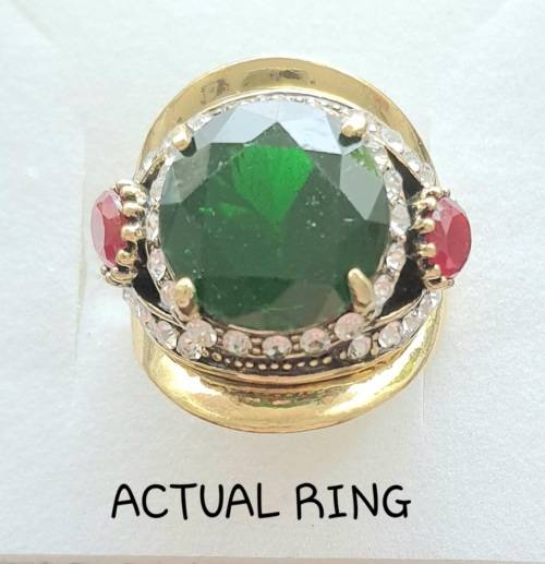 Stunner!! Large Victorian Era Style, Antique Ring - #8 - All stones are Simulated - ROUND
