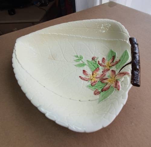 Original 1940's CARLTON WARE Bowl - Hand Painted Embossed "Apple Blossom" Design -Marked