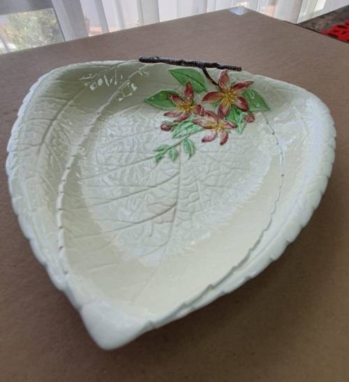 Original 1940's CARLTON WARE Bowl - Hand Painted Embossed "Apple Blossom" Design -Marked