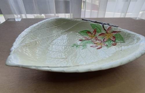 Original 1940's CARLTON WARE Bowl - Hand Painted Embossed "Apple Blossom" Design -Marked