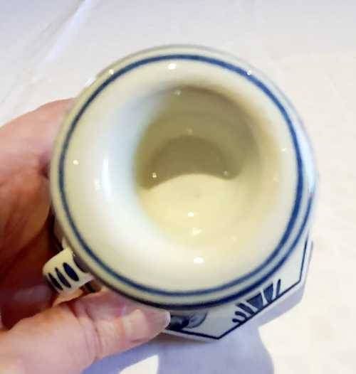 A Stunning Vintage Delft Hand Painted Candlestick Holder - Marked