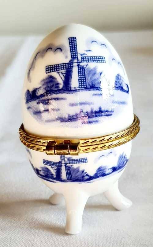 Delftware Handcrafted Porcelain Egg - Marked - Paintwork is perfect, just reflections