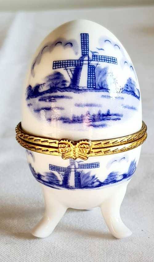 Delftware Handcrafted Porcelain Egg - Marked - Paintwork is perfect, just reflections