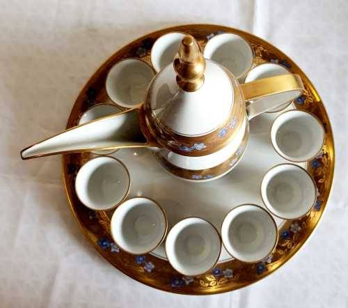 Vintage Turkish Style Tea Set from Limoges France - Coquet Pattern - Double Gilt - Marked - VGC
