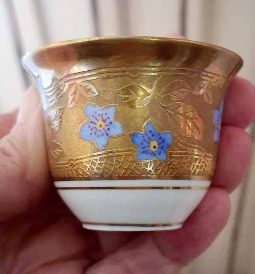 Vintage Turkish Style Tea Set from Limoges France - Coquet Pattern - Double Gilt - Marked - VGC