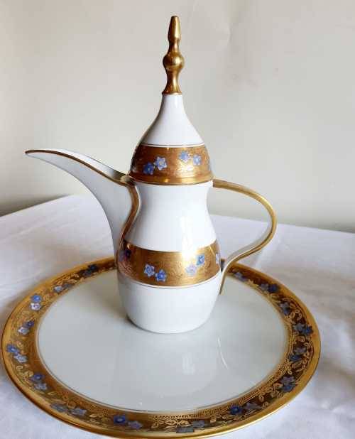 Vintage Turkish Style Tea Set from Limoges France - Coquet Pattern - Double Gilt - Marked - VGC