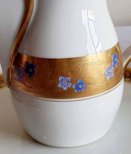 Vintage Turkish Style Tea Set from Limoges France - Coquet Pattern - Double Gilt - Marked - VGC