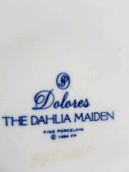 Llard Porcelain Sculpture "Dolores Dahlia Hand Maiden" by Artist Fulgecio - Signed - Dated 1974