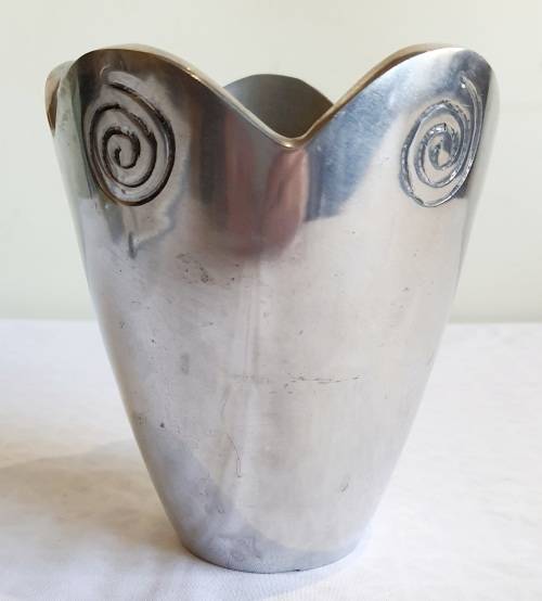 Functional Art : Inspired by the Style of Carrol Boyes - Scalloped Aluminium Vase