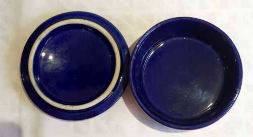 Stunning Cobalt Blue Porcelain Trinket Box in the Cloisonne Style