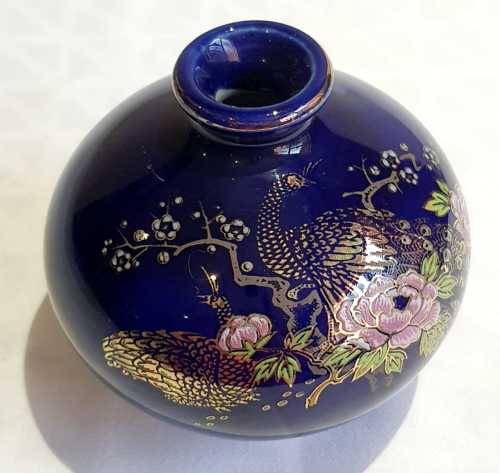 Magnificent Cobalt Blue Porcelain Bud Vase in the Cloisonne Style