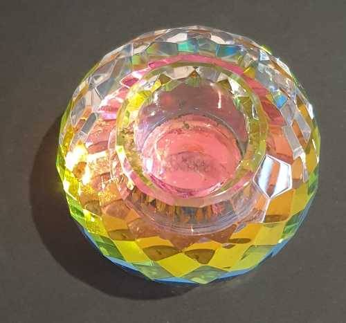 Magnificent Multi Faceted Czechoslovakian Crystal Candle Holder - Stunning!!!!