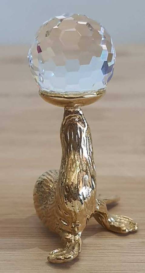 Exceptional Gold Plated and Austrian Crystal Seal