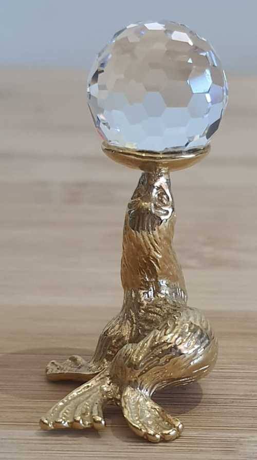 Exceptional Gold Plated and Austrian Crystal Seal