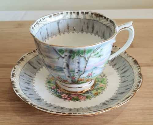 Royal Albert Silver Birch Duo - c.30-60s - Discontinued -VGC