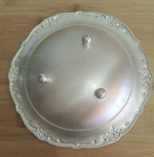 Art Nouveau Styled Aluminium Bon Bon Dish with 3 Round Feet
