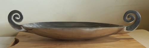 Functional Art : In the style of Carrol Boyes is a 53cm Hand Crafted Aluminium Bowl
