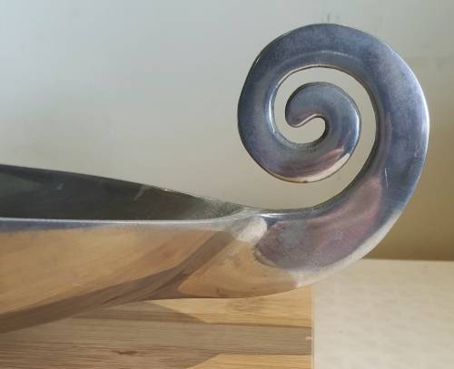 Functional Art : In the style of Carrol Boyes is a 53cm Hand Crafted Aluminium Bowl