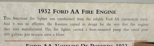 Matchbox Models of Yesteryear Fire Engine Series 1932 Ford AA Fire Engine Original Packaging