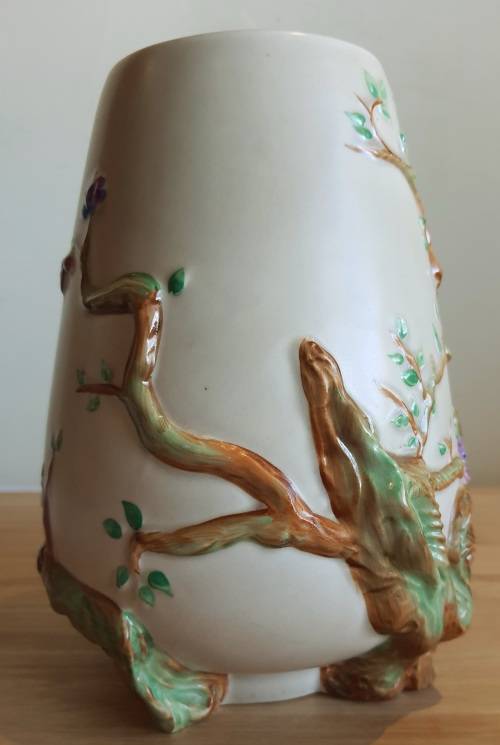 Vintage Clarice Cliff Vase - 989 Shape Cherry Blossom Pattern New Port Potteries c.30`s - Marked