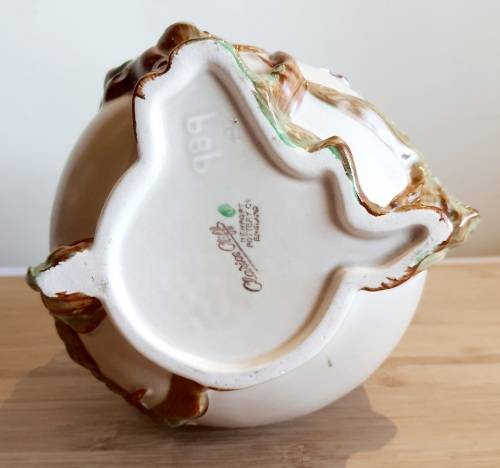 Vintage Clarice Cliff Vase - 989 Shape Cherry Blossom Pattern New Port Potteries c.30`s - Marked