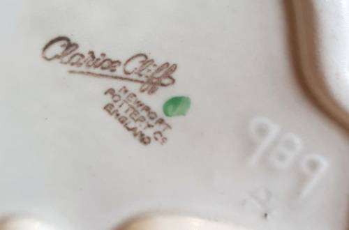 Vintage Clarice Cliff Vase - 989 Shape Cherry Blossom Pattern New Port Potteries c.30`s - Marked