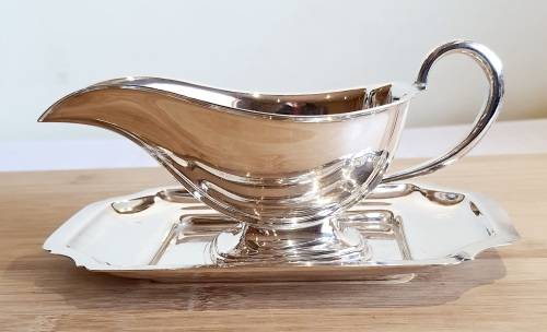 Vintage Angora EPNS Made in England Gravy Boat and Tray - Marked