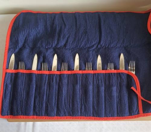 Antique Sheffield c.1920 12 Pce Cutlery with 925 Collar, EPNS Body and Bone Handle - Marked