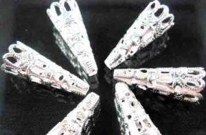 20 Silver Plated Bead Caps 22x8.5mm
