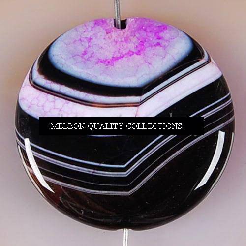 PRETTY Peachblow Agate Druzy Geode Pendant Bead