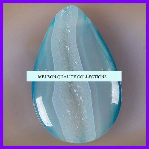 BEAUTIFUL Blue Agate Druzy Geode Pendant Bead