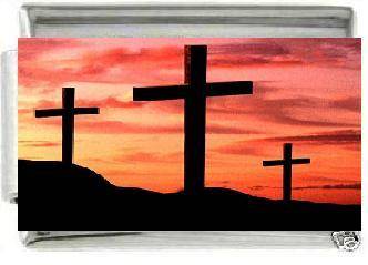 Italian Charms & Bracelets - Enamel - 3 CROSSES (B)