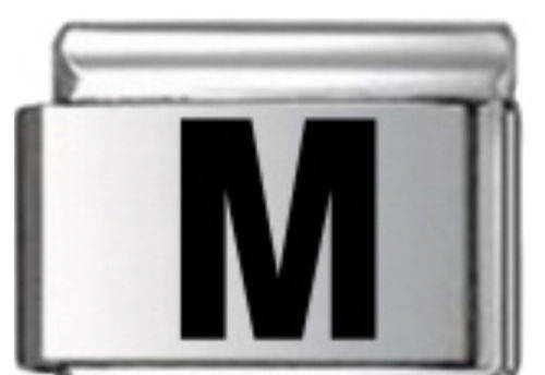 Italian Charms - Fits Nomination - Laser - Letters - BLACK M