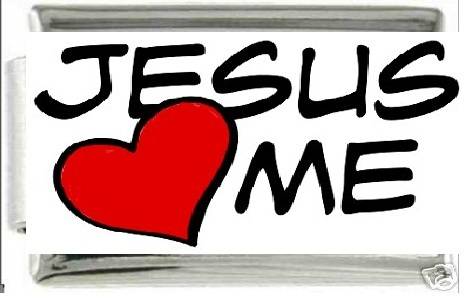 Italian Charms - Fits Nomination - Enamel - JESUS LOVES ME