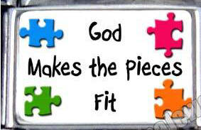 Italian Charms - Fits Nomination - Enamel - GOD MAKES THE PIECES FIT
