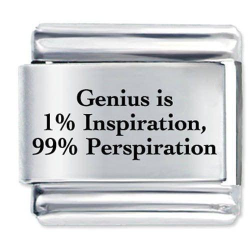 Italian Charms & Bracelets - Laser - GENIUS IS 1% INSPIRATION, 99% PERSPIRATION