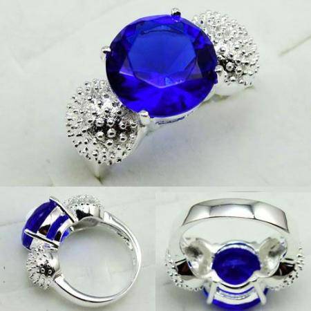 TOTALLY STUNNING CORNFLOWER BLUE SAPPHIRE GEMSTONE ring #7