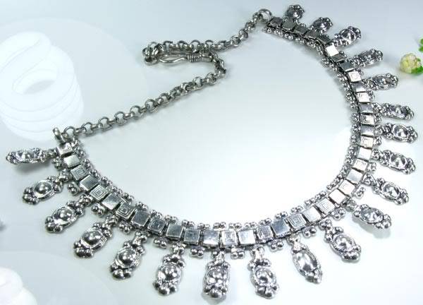 EXQUISITE GENUINE BALI SILVER NECKLACE 19"; G8870 - (You have to see it on)