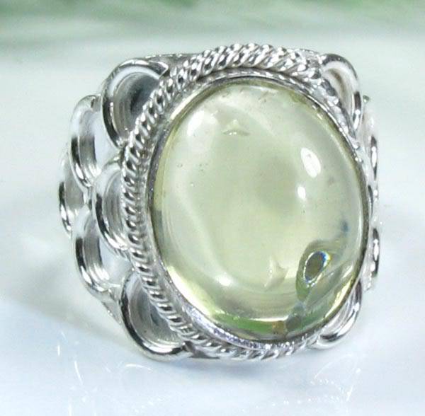 NATURAL CITRINE SILVER RING SIZE 7 1/4; F4123
