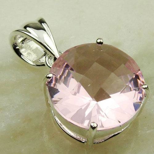 925 SILVER - LAVISH PINK TOPAZ PENDANT - 1*0.8"