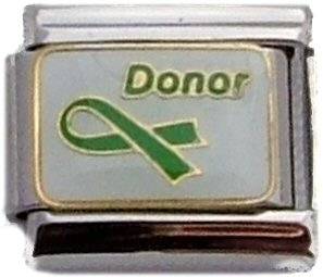 Italian Charms 9mm - Fits Nomination - Enamel - DONOR WITH RIBBON