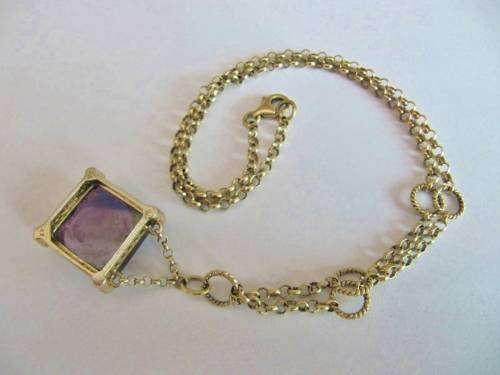 Vintage Sterling Silver Gilt Fancy Necklace