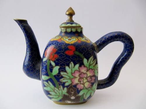 Antique Cloisonne Meiji Period (c1880-1920) Miniature Teapot