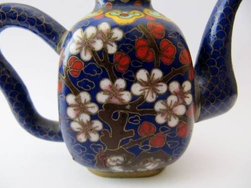 Antique Cloisonne Meiji Period (c1880-1920) Miniature Teapot
