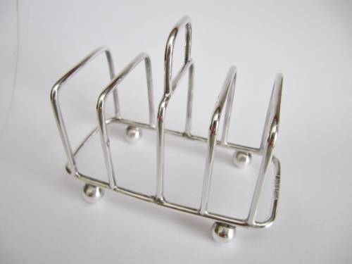 Antique (c1903) English Sterling Silver Toast Rack