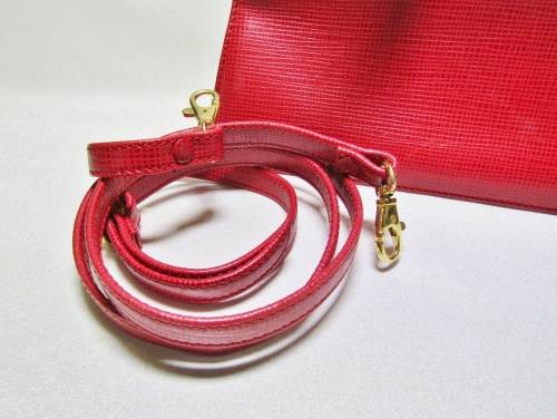 Vintage French Charles Louvier Red Leather Handbag